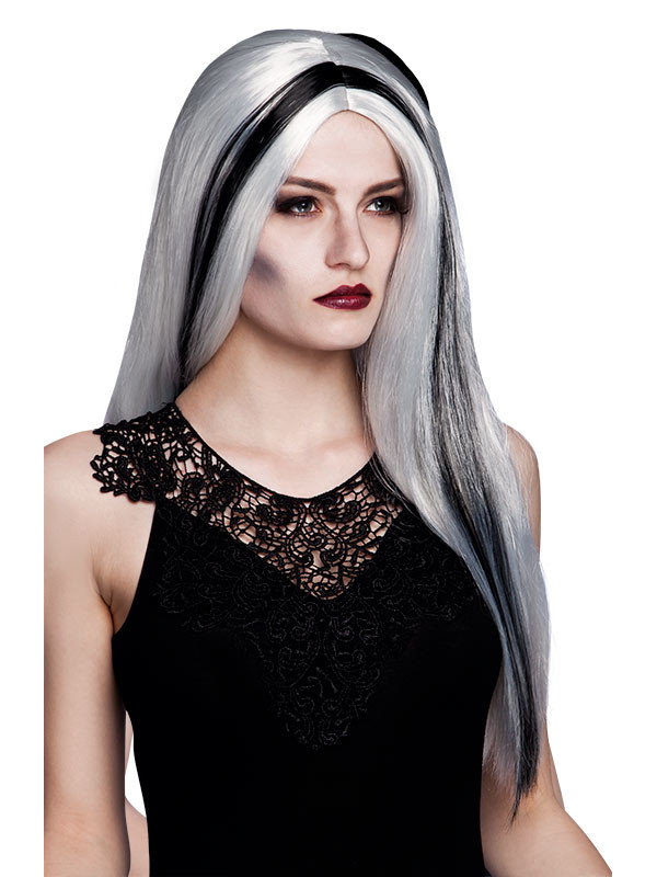 Peluca bruja gris