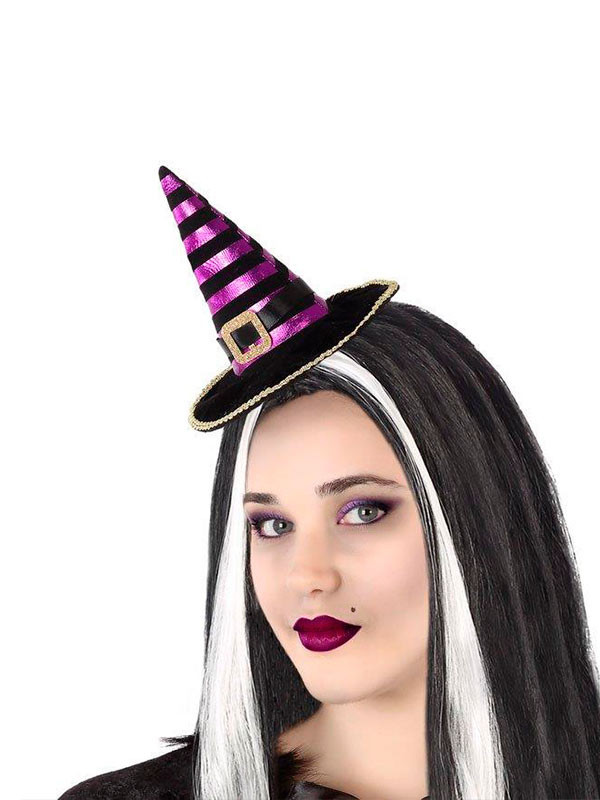 Mini gorro de bruja morado