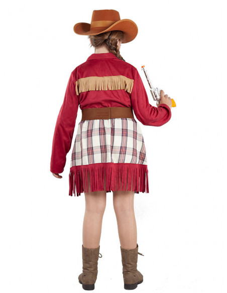 Disfraz de vaquera cowboy infantil espalda