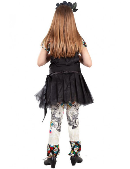 Disfraz Catrina tutú para niña espalda