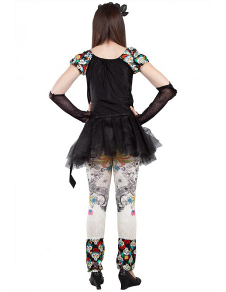 Disfraz Catrina tutú para mujer espalda