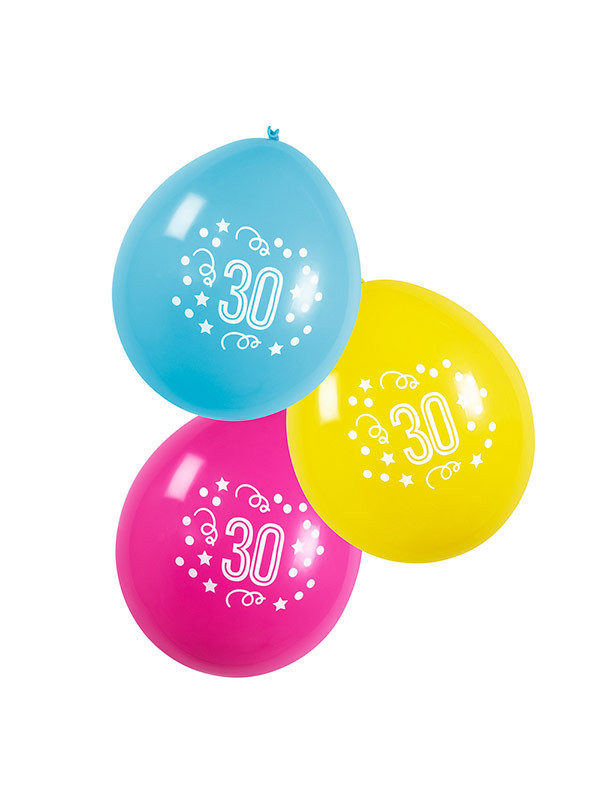 Globos cumpleaños con número 30