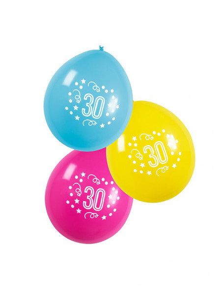 Globos cumpleaños con número 30