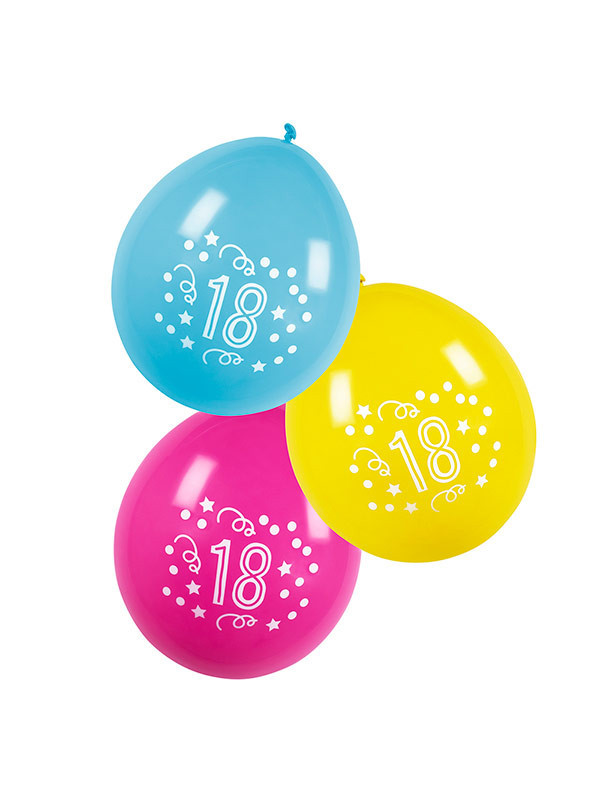 Globos cumpleaños con número 18
