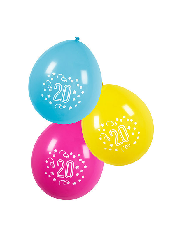 Globos cumpleaños con número 20