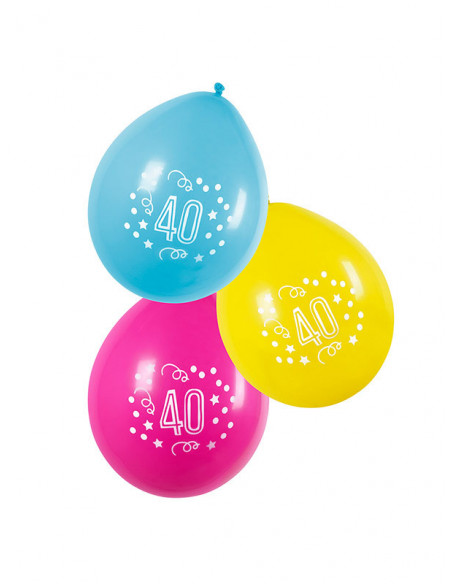 Globos cumpleaños con número 40