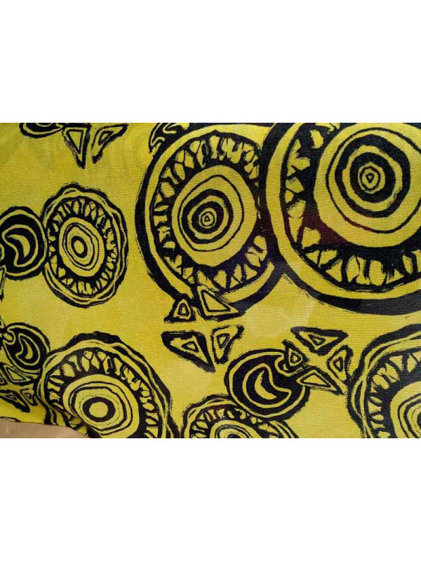 Tejido tul elástico estampado amarillo