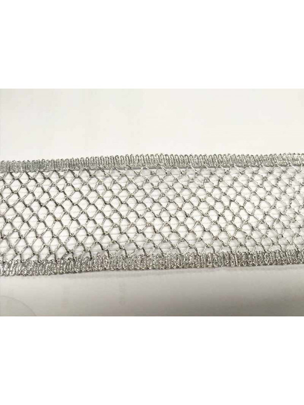 Pasamanería plata rejilla Ebo