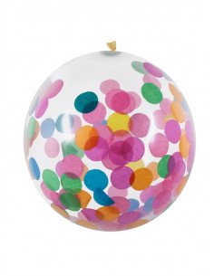 Globos con confeti multicolor