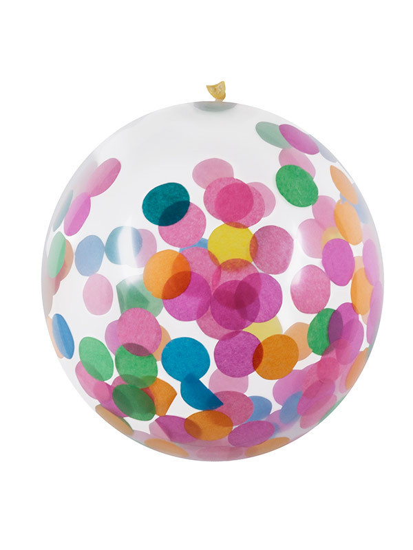 Globos con confeti multicolor