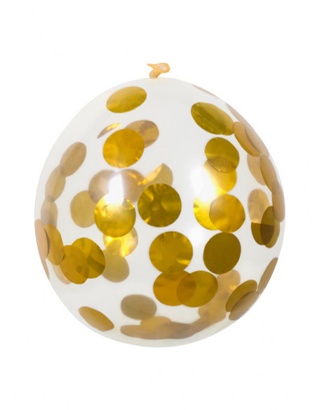 Globos con confeti oro