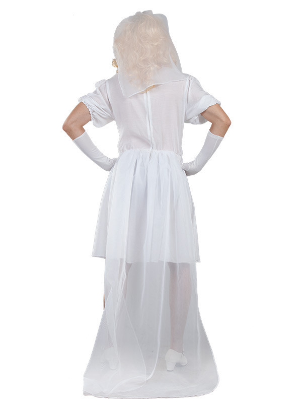 Disfraz de novia para hombre espalda