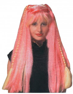 Peluca melena larga con trenzas.
