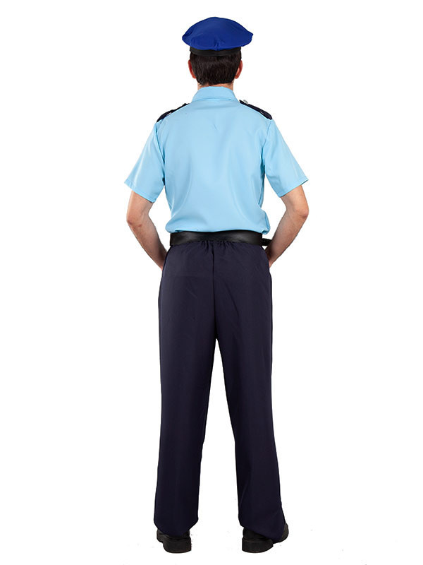 Disfraz policía local para hombre espalda