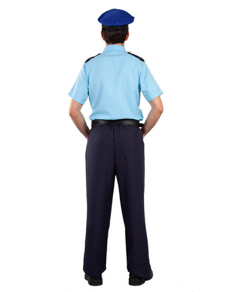 Disfraz policía local para hombre espalda