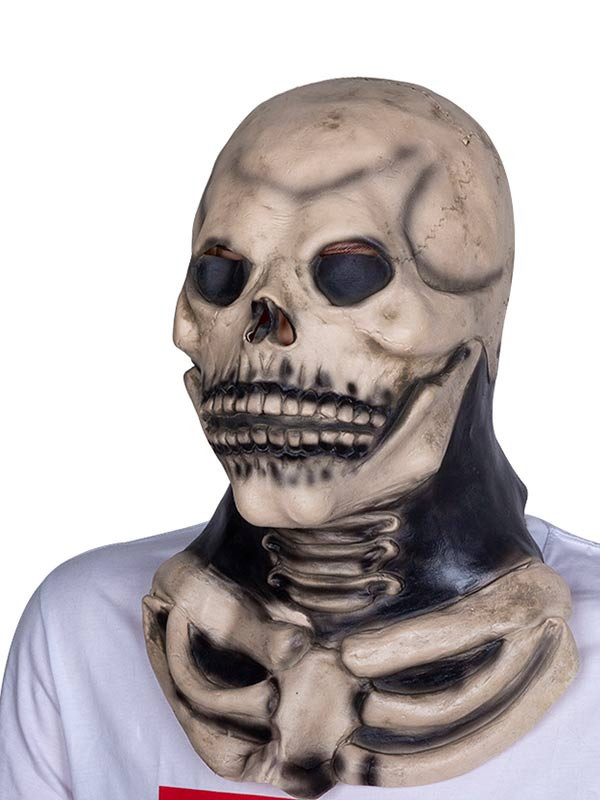 Máscara de esqueleto zombie detalle