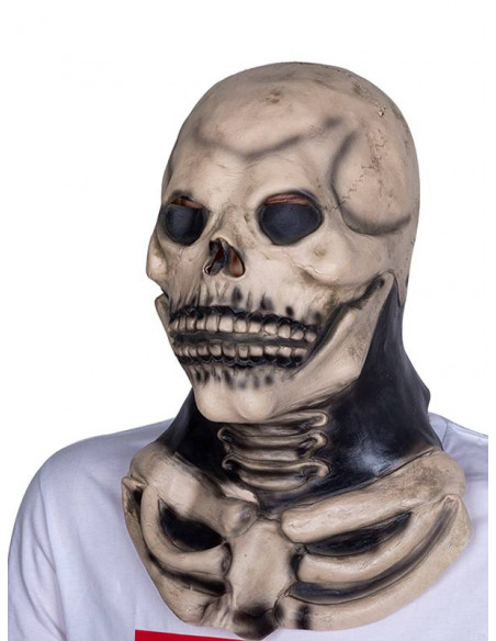 Máscara de esqueleto zombie detalle
