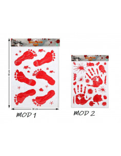 Pegatinas huellas con sangre