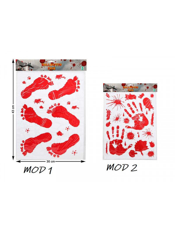 Pegatinas huellas con sangre