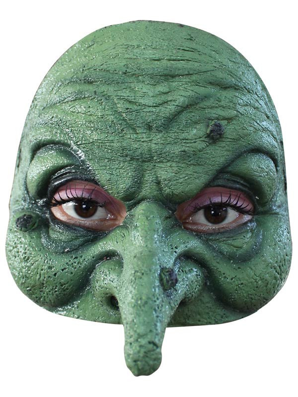 Media máscara bruja de látex
