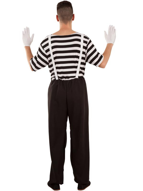 Disfraz de mimo para hombre de espalda