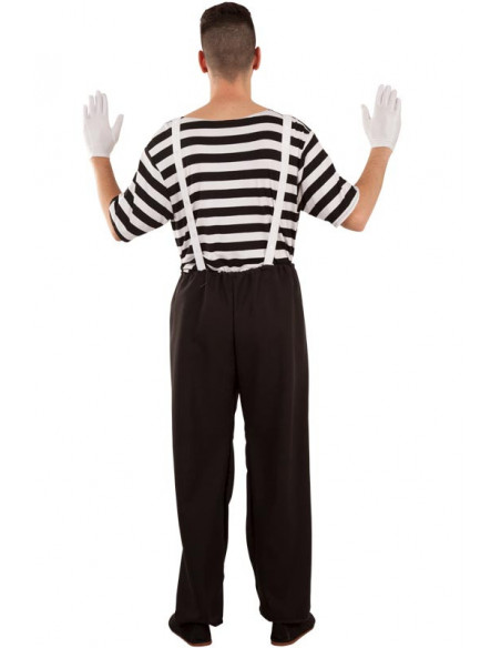 Disfraz de mimo para hombre de espalda