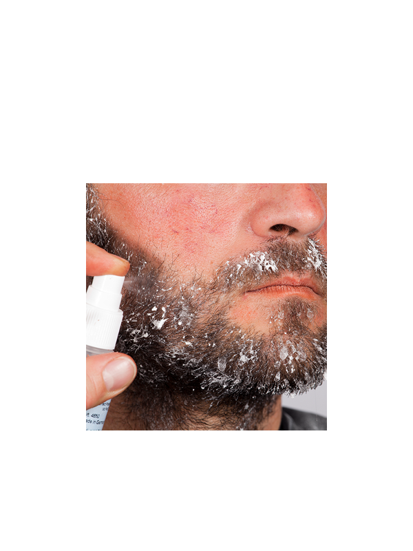 Spray efecto hielo para maquillaje barba