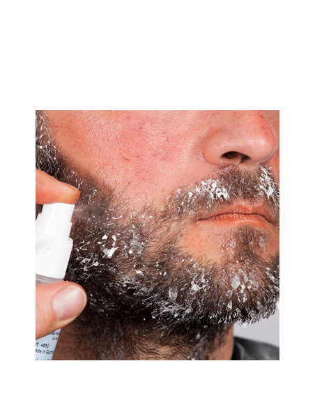 Spray efecto hielo para maquillaje barba