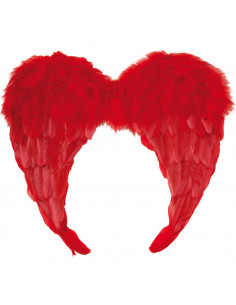 Alas de plumas rojas