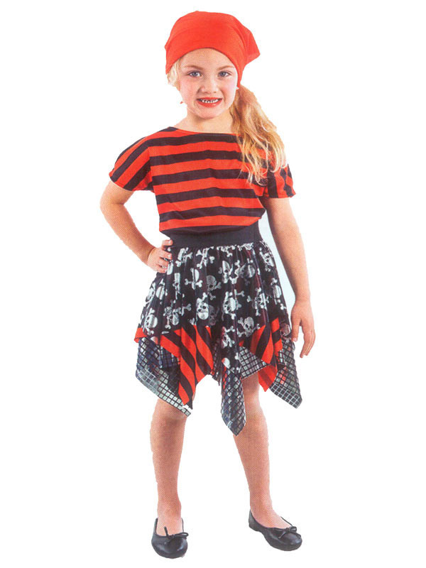 Disfraz pirata calavera para niña