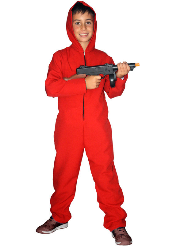 Mono rojo con capucha para nino