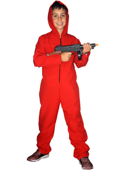 Mono rojo con capucha para nino