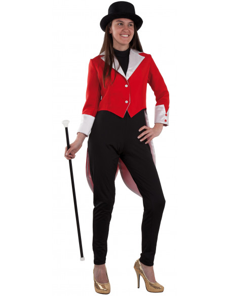 Traje frac femenino rojo