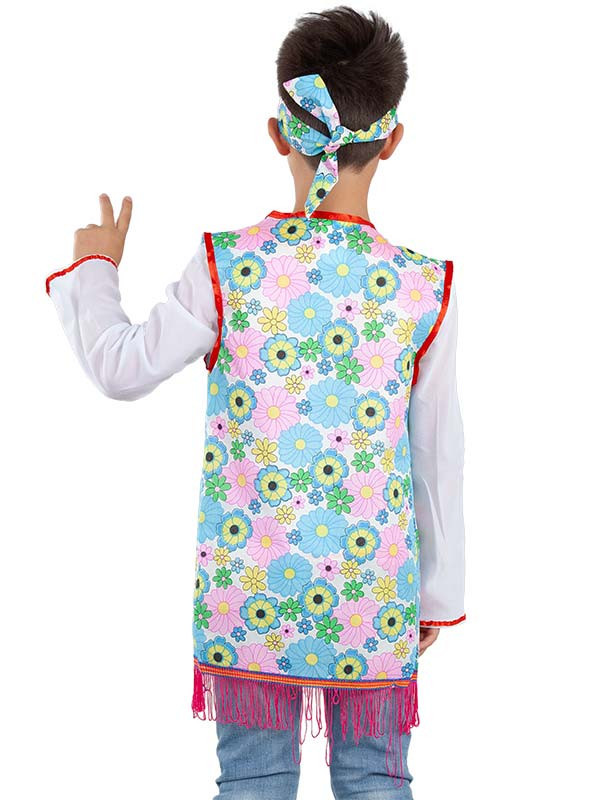 Chaleco hippie con cinta infantil espalda