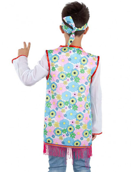 Chaleco hippie con cinta infantil espalda