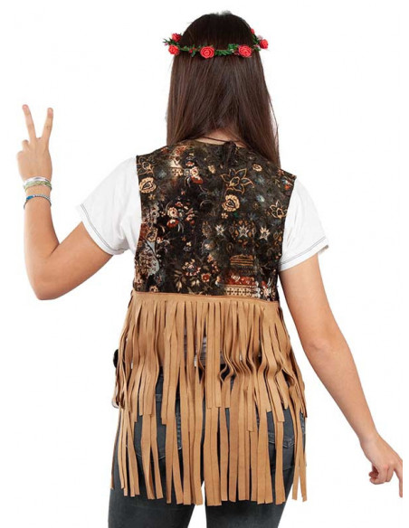 Chaleco hippie para mujer espalda