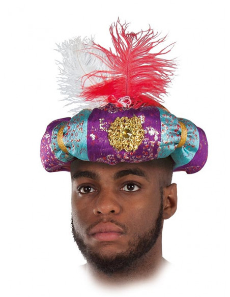 Turbante árabe con plumas