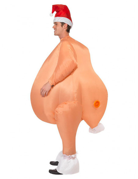 Disfraz pavo asado hinchable lateral