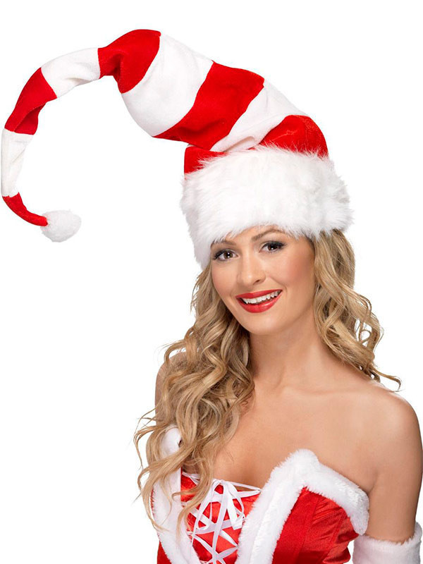 Gorro Papá Noel a rayas mujer