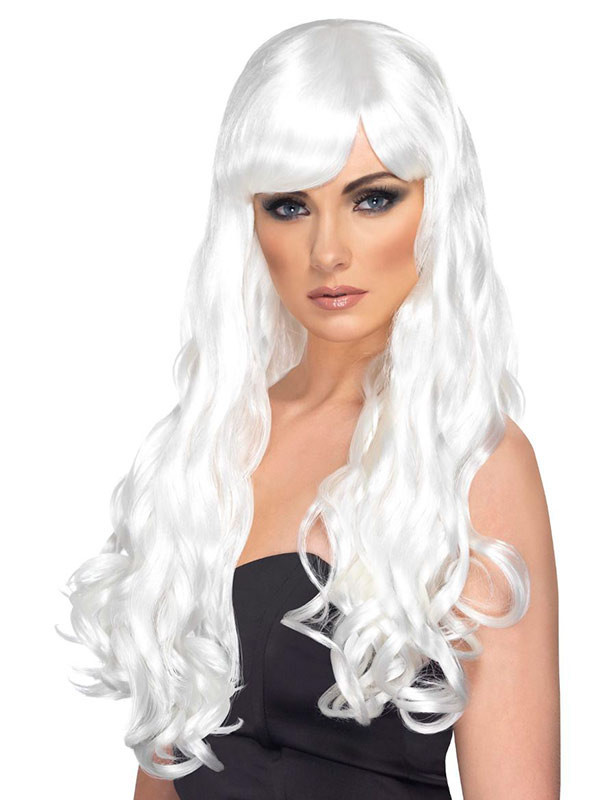 Peluca blanca larga