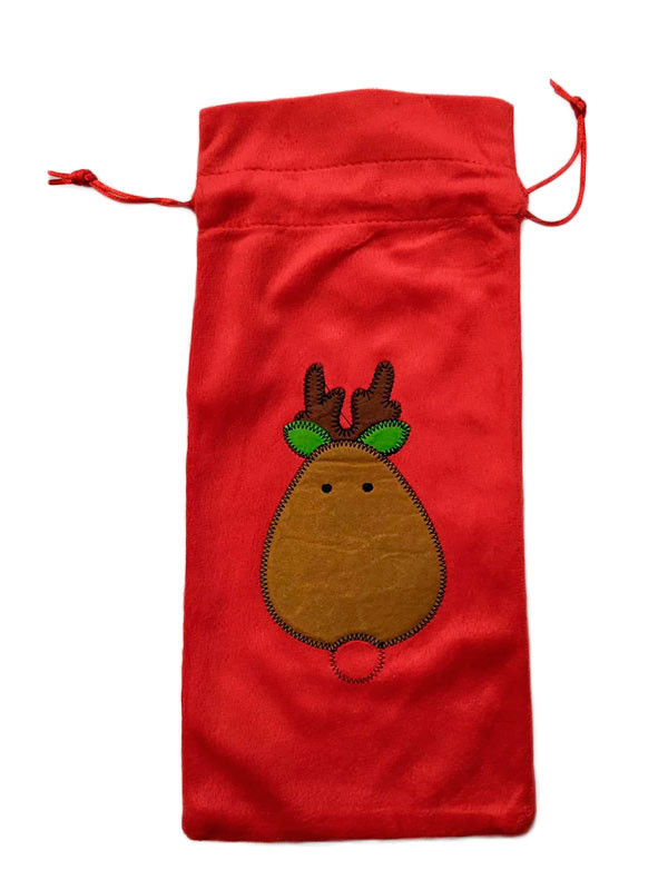 Bolsa navideña para vino reno