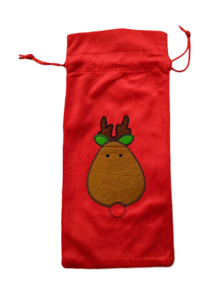 Bolsa navideña para vino reno