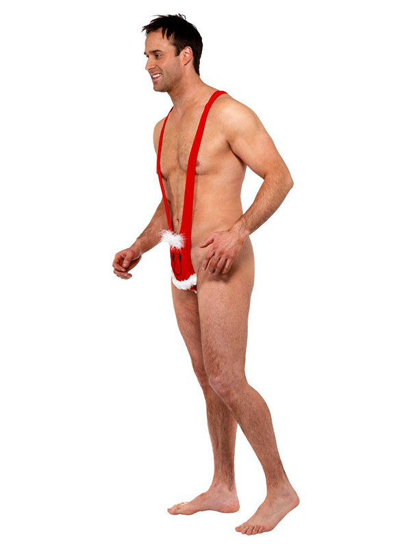Disfraz Mankini Borat de Papá Noel perfil