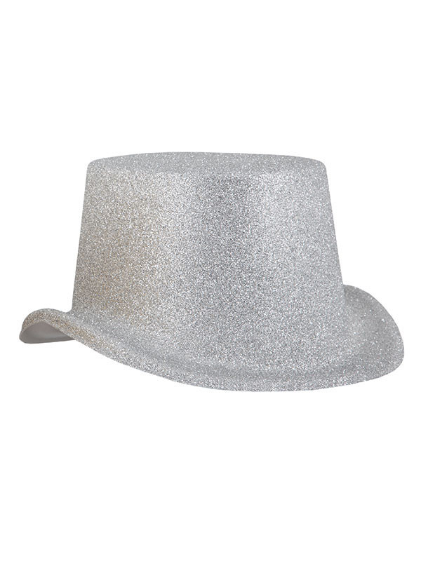 Chistera goma eva glitter adulto plata