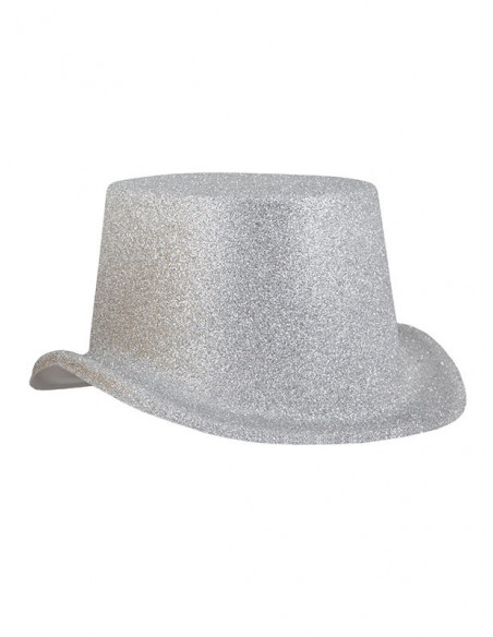 Chistera goma eva glitter adulto plata