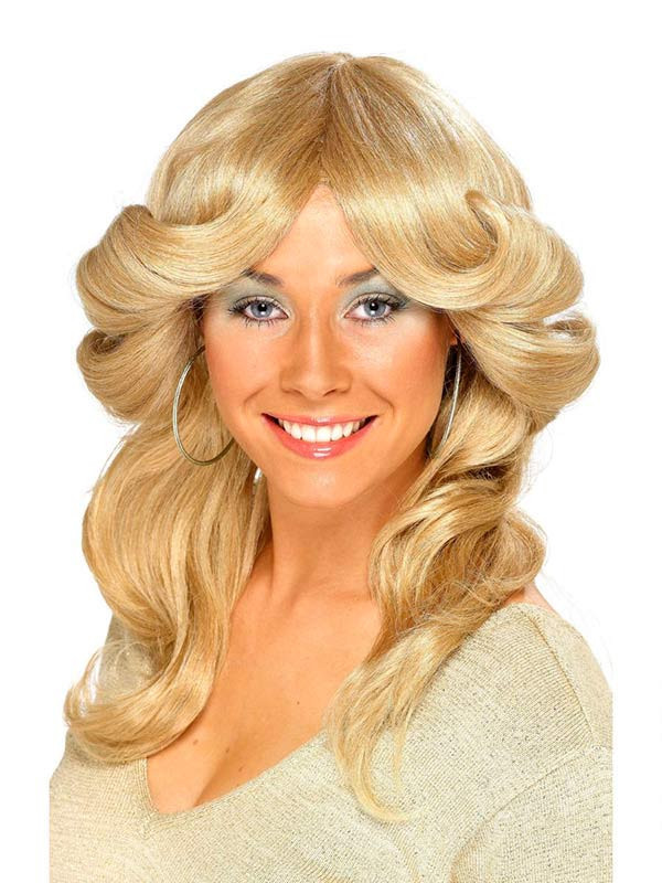 Peluca años 70 mujer rubia