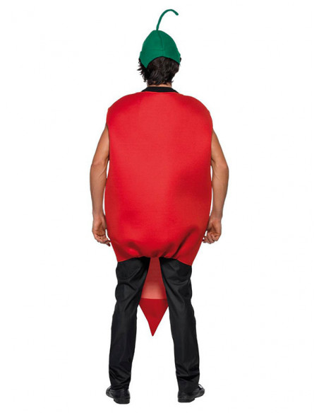 Disfraz de Chile rojo adulto espalda