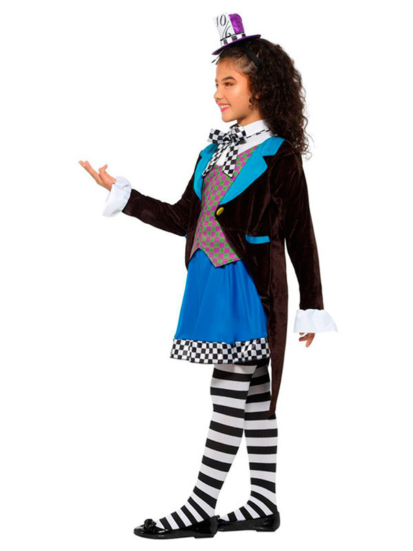Disfraz sombrerero loco para niña lateral