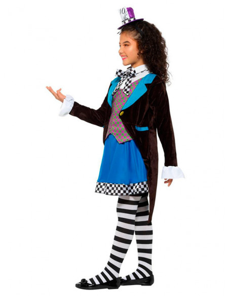 Disfraz sombrerero loco para niña lateral