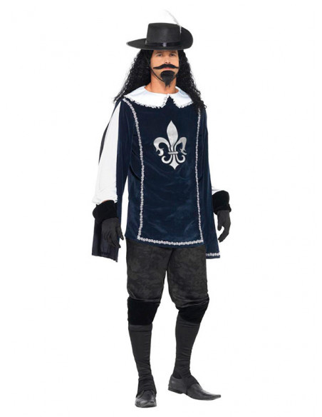 Disfraz de mosquetero azul adulto